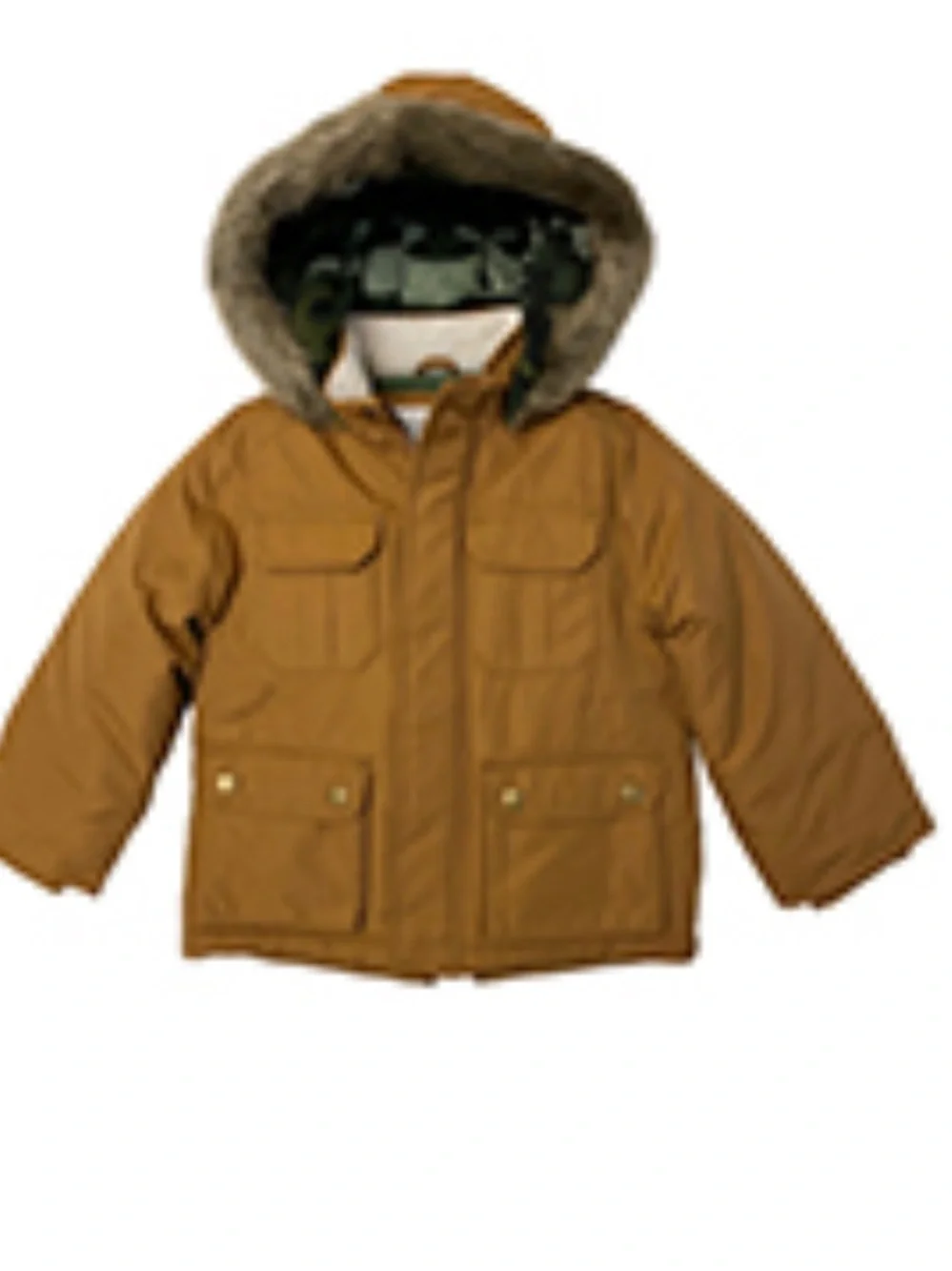 Carter's Brown Hooded Parka with Faux Fur Trim